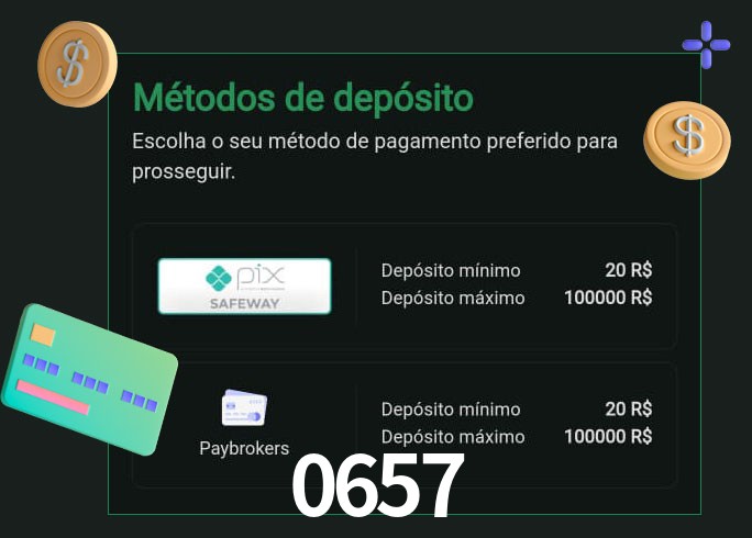 O cassino 0657 oferece uma grande variedade de métodos de pagamento